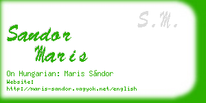 sandor maris business card